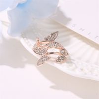 جديد افتتاح حلقة زخرفة ناحية كامل الماس أربعة فراشة البنصر افتتاح حلقة الجملة Nihaojewelry main image 5