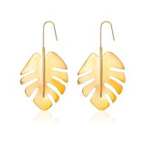 New Earrings Exaggerated Earrings Long Section Simple Metal Banana Leaf Earrings Wholesale Nihaojewelry main image 2