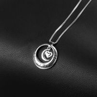 شعبية مجوهرات أنا أحبك توثي Moonandback القلب قلادة القمر الشمس قلادة الجملة Nihaojewelry main image 4