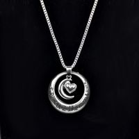 Popular Jewelry I Love You Tothe Moonandback Heart Necklace Moon Sun Necklace Wholesale Nihaojewelry main image 5