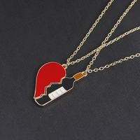 New Love Splicing Wine Bottle Necklace Cartoon Creative Love Red Wine Necklace Selling Wholesale Nihaojewelry main image 4