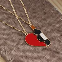 New Love Splicing Wine Bottle Necklace Cartoon Creative Love Red Wine Necklace Selling Wholesale Nihaojewelry main image 5