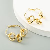 Knotted Circle Earrings Alloy S925 Silver Needle Earrings Exaggerated Gold Earrings Wholesale Nihaojewelry main image 1
