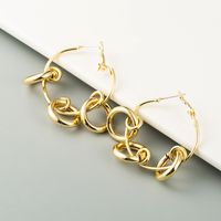 Knotted Circle Earrings Alloy S925 Silver Needle Earrings Exaggerated Gold Earrings Wholesale Nihaojewelry main image 3
