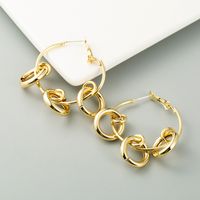 Knotted Circle Earrings Alloy S925 Silver Needle Earrings Exaggerated Gold Earrings Wholesale Nihaojewelry main image 4