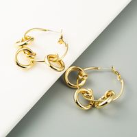 Knotted Circle Earrings Alloy S925 Silver Needle Earrings Exaggerated Gold Earrings Wholesale Nihaojewelry main image 5