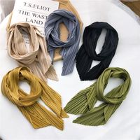 New Solid Color Single Layer Fold Small Scarf Spring And Autumn Summer Decoration Korean Long Small Scarf Wholesale Nihaojewelry main image 2