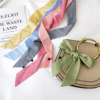 Plaid New Small Silk Scarf Spring Models Korean Fashion Wild Autumn And Winter Long Bag Wrist Scarf Decoration Wholesale Nihaojewelry main image 1