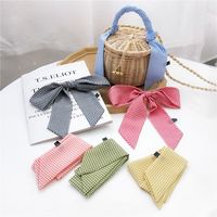 Plaid New Small Silk Scarf Spring Models Korean Fashion Wild Autumn And Winter Long Bag Wrist Scarf Decoration Wholesale Nihaojewelry main image 3