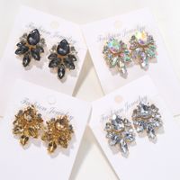 New Fashion Diamonds   Petals Water Drops Gemstones  Big Jewelry Earrings Nihaojewelry Wholesale main image 3