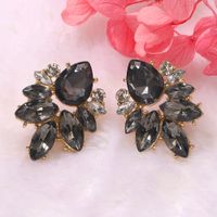 New Fashion Diamonds   Petals Water Drops Gemstones  Big Jewelry Earrings Nihaojewelry Wholesale main image 4