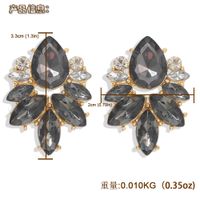 New Fashion Diamonds   Petals Water Drops Gemstones  Big Jewelry Earrings Nihaojewelry Wholesale main image 5