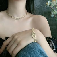 Fashion Simple Double-layer  Gold-plated Stacking Cold Style  Clavicle Chain Nihaojewelry Wholesale main image 4