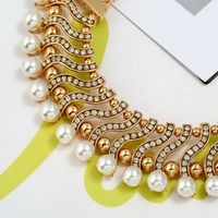 Fashion Handmade Pearl Alloy Necklace Clothing Accessories Exaggerated Necklace Earrings Set Nihaojewelry Wholesale main image 5