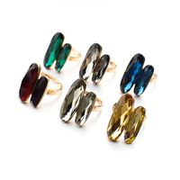 New Fashion Austrian Double Crystal Ring Middle Finger Index Finger Ring Gift Wedding Ring Wholesale main image 3