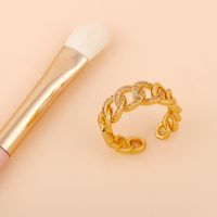 Fashion Hip-hop Ring Zircon Micro-inlaid Rings Women's Hollow Chain Ring Wholesale main image 6