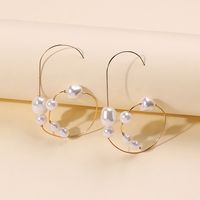 New Pearl Earrings Fashion Simple Geometric Circle Earrings Korean Women's Pearl Earrings Wholesale main image 3