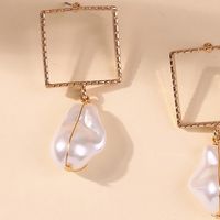 Korean Water Droplets Layered Pearl Earrings Wholesale Simple Geometric Alloy Girl Earrings Nihaojewelry main image 5
