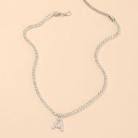 Fashion New Popular Wild 26 English Alphabet Necklace Full Diamond Choker Necklace Nihaojewelry Wholesale main image 6