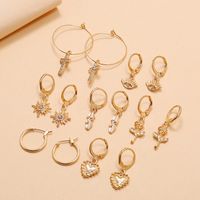 Fashion New  Simple Trendy Flower Love Leaves 7 Piece Set Earrings Nihaojewelry Wholesale main image 4