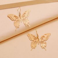 Fashion New Simple  Sweet Exaggerated Hollow Butterfly Earrings  Personality Exaggerated  Earrings Nihaojewelry Wholesale main image 1