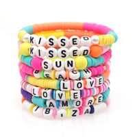 Fashion Trendy  Vacation Beach Style Color Soft Ceramic Letters Bracelet Female Jewelry Nihaojewelry Wholesale main image 5