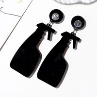 Creative New Exaggerated Bottle Earrings Hot Sale Funny Repellent Watering Can Insecticide Spray Bottle Earrings main image 5