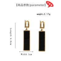Fashion New   Black Geometric Rectangular  Temperament Long  Earrings Nihaojewelry Wholesale main image 3