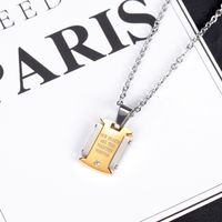Hot Selling Personality Trend Square  Titanium Steel Couple Necklace Nihaojewelry Wholesale main image 3