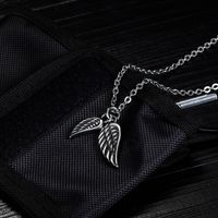 Hot Sale Men's Feather Necklace Hip-hop Trend Titanium Steel Angel Wings Necklace Wholesale main image 3