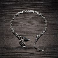 Hot Sale Men's Feather Necklace Hip-hop Trend Titanium Steel Angel Wings Necklace Wholesale main image 5