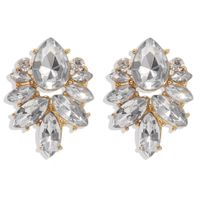 New Fashion Diamonds   Petals Water Drops Gemstones  Big Jewelry Earrings Nihaojewelry Wholesale sku image 1