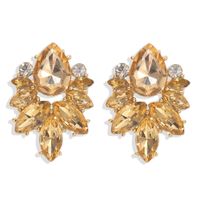 New Fashion Diamonds   Petals Water Drops Gemstones  Big Jewelry Earrings Nihaojewelry Wholesale sku image 2