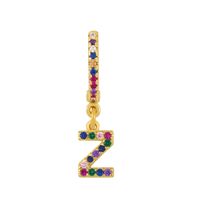 Clip Boucles D&#39;oreilles 26 Boucles D&#39;oreilles Alphabet Micro-set Couleur Zircon Alphabet Clips D&#39;oreilles Femmes sku image 26