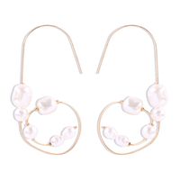 New Pearl Earrings Fashion Simple Geometric Circle Earrings Korean Women's Pearl Earrings Wholesale sku image 1