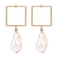 Korean Water Droplets Layered Pearl Earrings Wholesale Simple Geometric Alloy Girl Earrings Nihaojewelry sku image 1