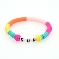 Fashion Trendy  Vacation Beach Style Color Soft Ceramic Letters Bracelet Female Jewelry Nihaojewelry Wholesale sku image 6