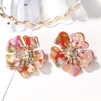 Sweet Flower Stud Earrings Women Acetate Small Fresh Petal Earrings Flower Earrings sku image 2