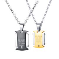 Hot Selling Personality Trend Square  Titanium Steel Couple Necklace Nihaojewelry Wholesale sku image 4