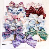 Korean Version Of The College Style High-end Plaid Fabric Hairpin Wild Cute Soft Sister Bow Hairpin Jk Uniform Accessories Female main image 1