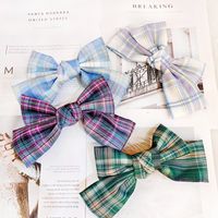 Korean Version Of The College Style High-end Plaid Fabric Hairpin Wild Cute Soft Sister Bow Hairpin Jk Uniform Accessories Female main image 5