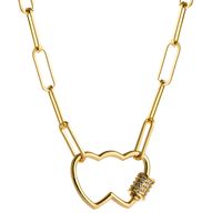 Hip-hop Punk Amour Coeur Pendentif Collier Personnalisé Chaîne Bagu Micro-set Couleur Collier Nihaojewelry Gros main image 6