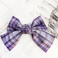 Korean Version Of The College Style High-end Plaid Fabric Hairpin Wild Cute Soft Sister Bow Hairpin Jk Uniform Accessories Female sku image 2