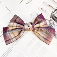 Korean Version Of The College Style High-end Plaid Fabric Hairpin Wild Cute Soft Sister Bow Hairpin Jk Uniform Accessories Female sku image 3