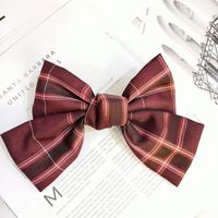 Korean Version Of The College Style High-end Plaid Fabric Hairpin Wild Cute Soft Sister Bow Hairpin Jk Uniform Accessories Female sku image 4