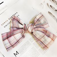 Korean Version Of The College Style High-end Plaid Fabric Hairpin Wild Cute Soft Sister Bow Hairpin Jk Uniform Accessories Female sku image 5