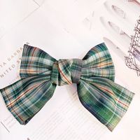 Korean Version Of The College Style High-end Plaid Fabric Hairpin Wild Cute Soft Sister Bow Hairpin Jk Uniform Accessories Female sku image 7