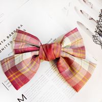 Korean Version Of The College Style High-end Plaid Fabric Hairpin Wild Cute Soft Sister Bow Hairpin Jk Uniform Accessories Female sku image 8