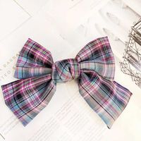 Korean Version Of The College Style High-end Plaid Fabric Hairpin Wild Cute Soft Sister Bow Hairpin Jk Uniform Accessories Female sku image 11