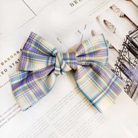 Korean Version Of The College Style High-end Plaid Fabric Hairpin Wild Cute Soft Sister Bow Hairpin Jk Uniform Accessories Female sku image 12